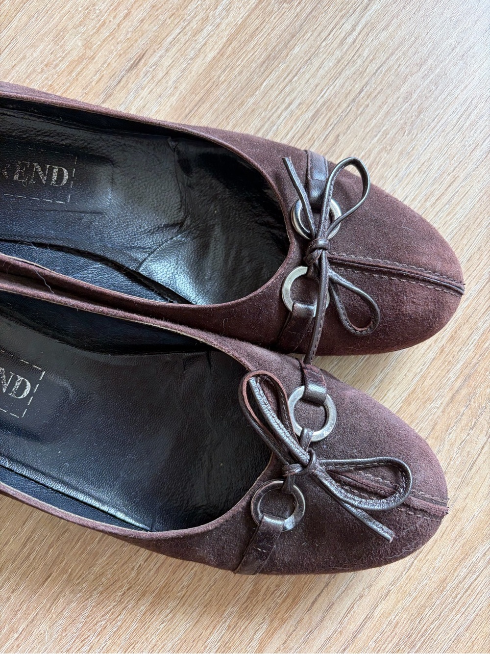 Women’s Brown Suede Bow Ballet Flats